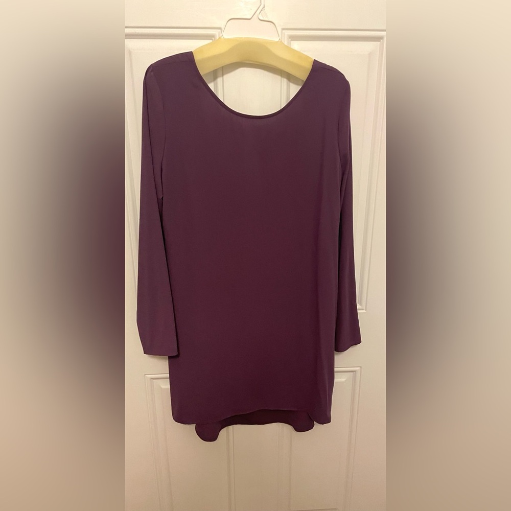 Purple long sleeve A line dress-Medium